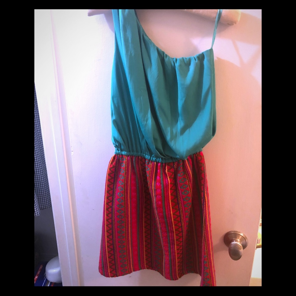 One shoulder Judith March Aztec dress